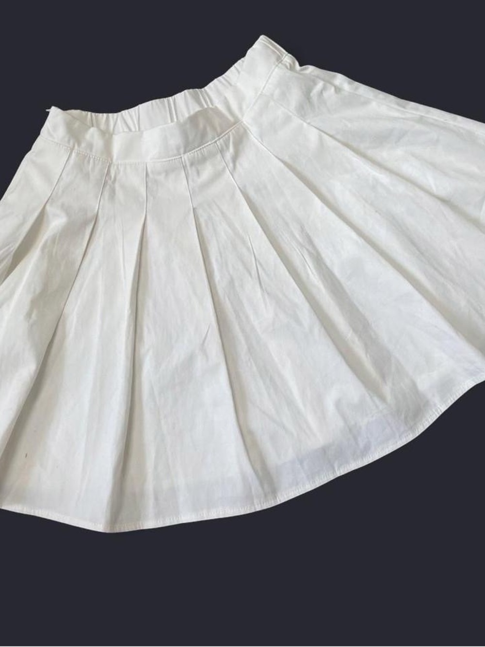 White Pleated A-Line Skirt